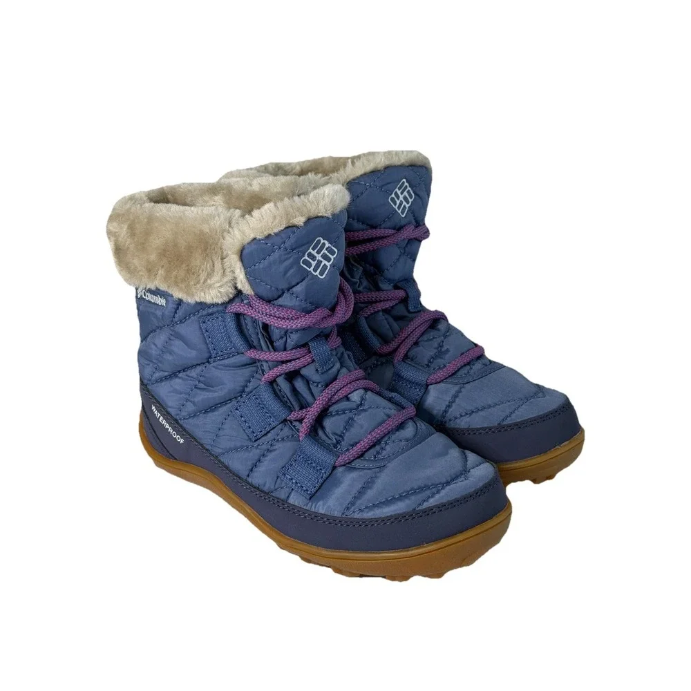 Columbia Youth Minx Shorty Omni-heat WP Hiking Boot‎ Blue/Purple Size 1Y NO BOX